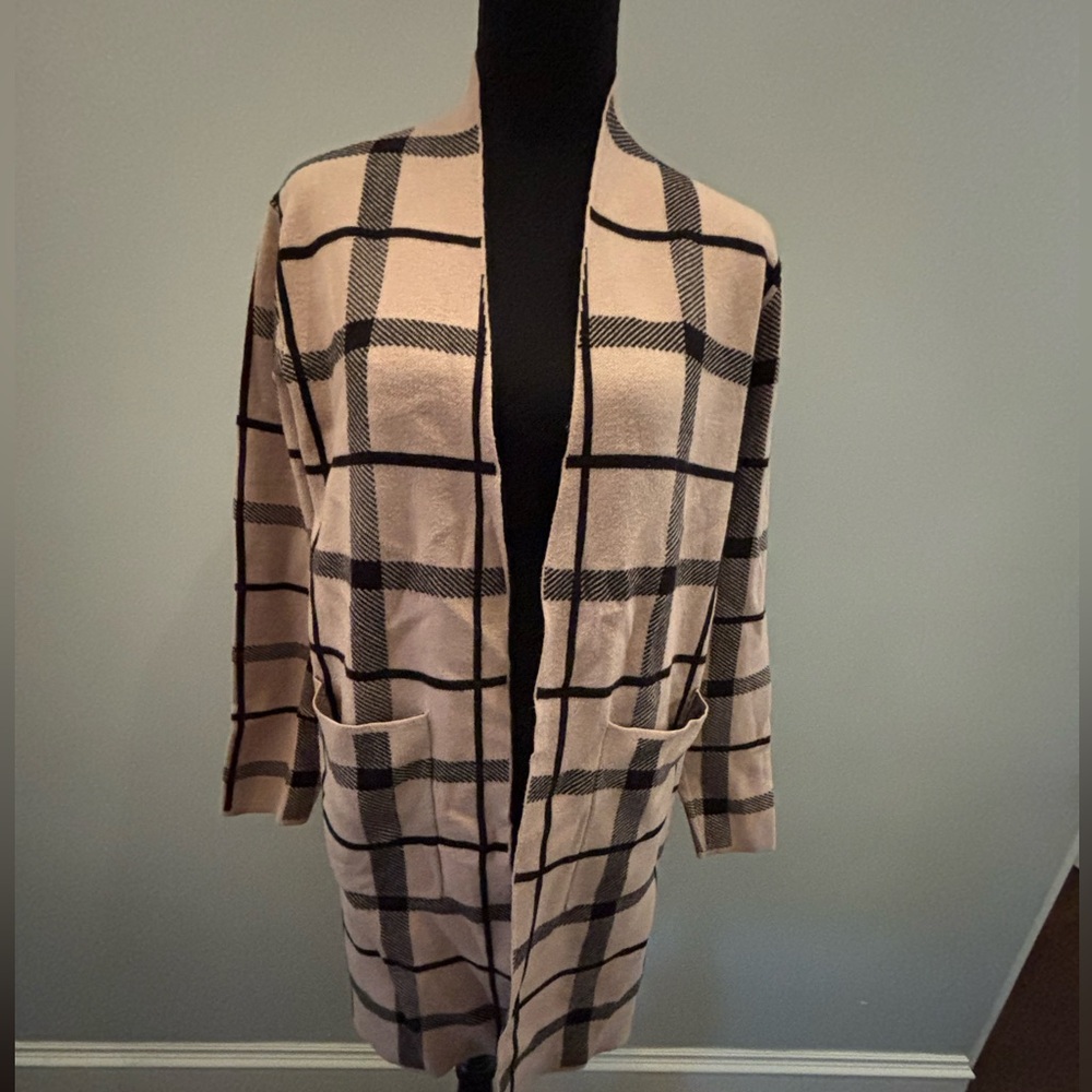 Max Studio Open Front long knit cardigan